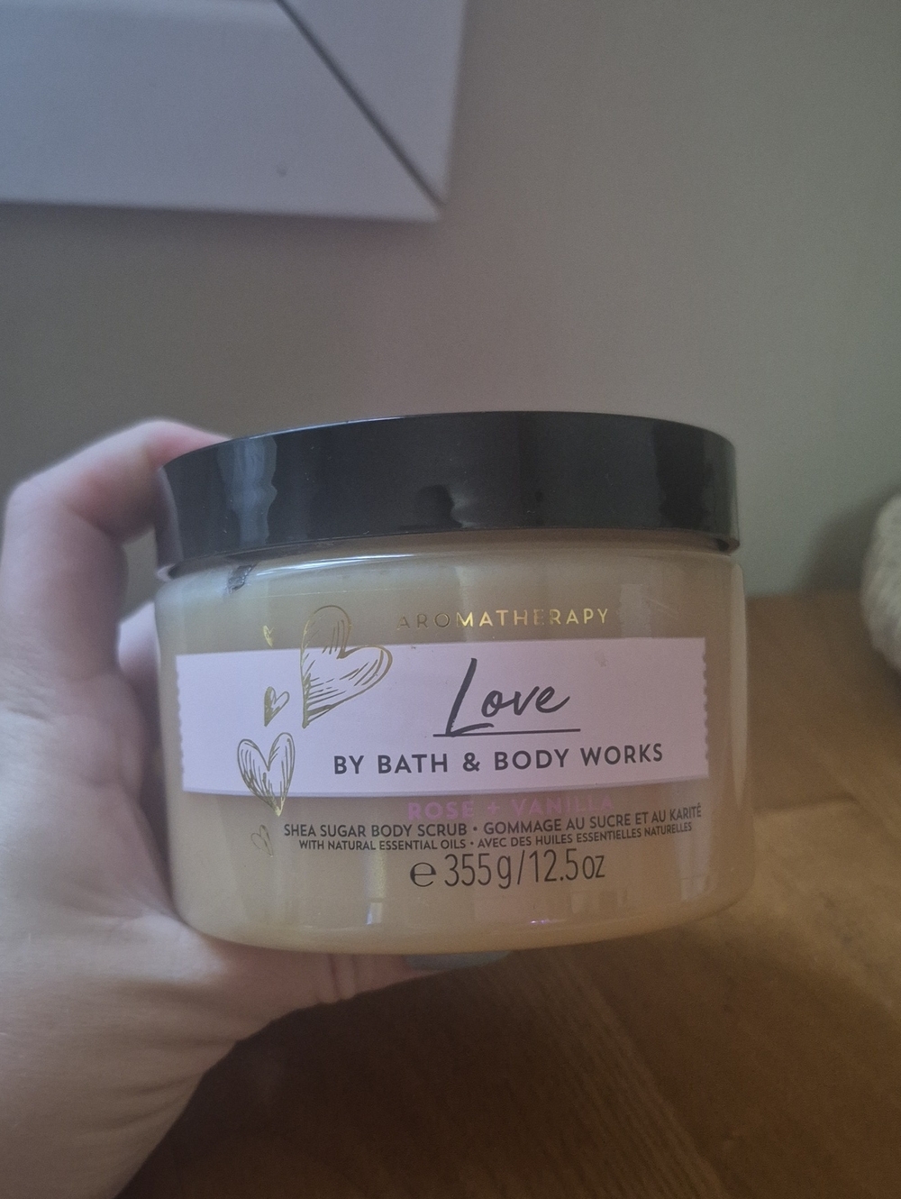 Retired Bath & Body Works Love Shea Sugar Body Scrub - Pink Label, Black Lid